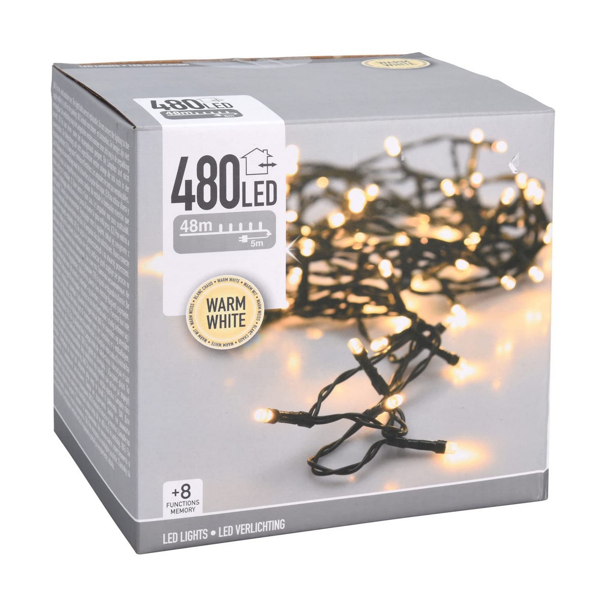 LED gaismu vītne Silta gaisma Silts balts 39 m Balts